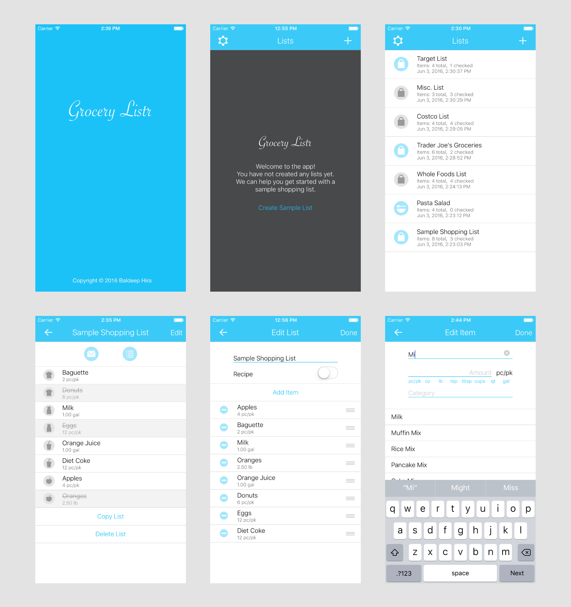 Grocery Listr App